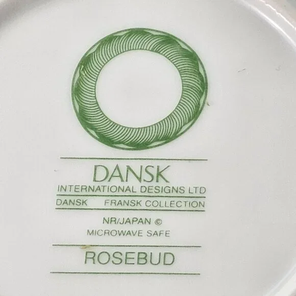 Dansk Rosebud Soup Bowls 9" scallop textured large rim floral romantic set/6